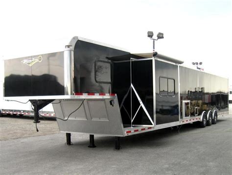 53' Millennium Silver Gooseneck Enclosed Race Car Trailer 14' +8' Living Quarters w/Slide ...