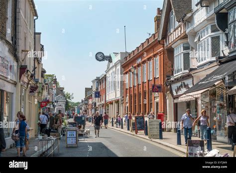 Busy High Street Hythe Kent England UK Stock Photo - Alamy