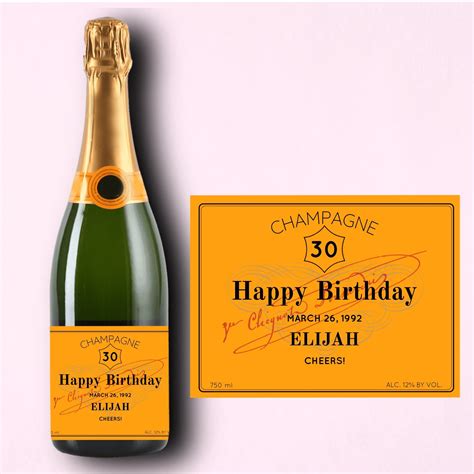 Birthday Champagne Label Personalized Happy Birthday - Etsy Canada