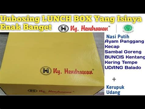 UNBOXING - LUNCH BOX #007 | CATERING NY. HENDRAWAN - AYAM PANGGANG & UDANG BALADO | + KERUPUK ...