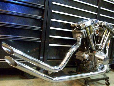 Harley 1970-84 rigid frame Shovelhead up swept drag pipes - exhaust - – Old-Stf