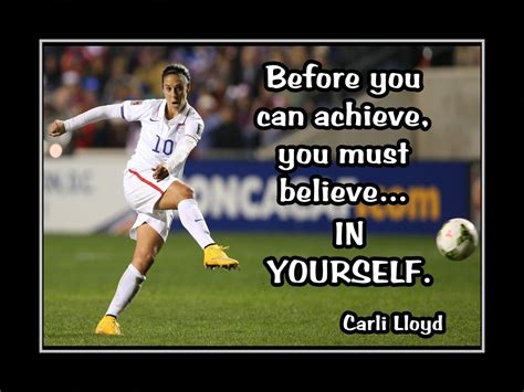 Carli Lloyd 'Believe in Yourself' Soccer Quote Poster, Motivational ...