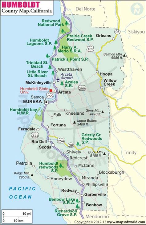 Map Of Humboldt County Ca - Cities And Towns Map