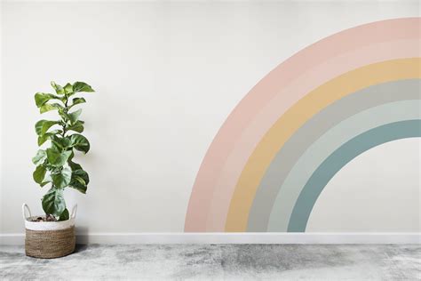 Custom Printed Rainbow Mural Boho Rainbow Room, Rainbow Mural, Unique ...