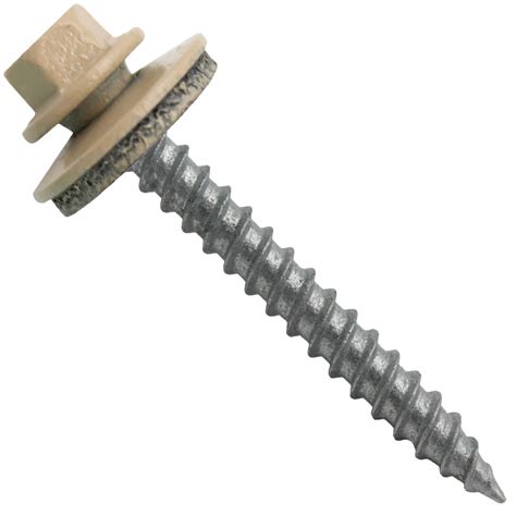 Metal ROOFING SCREWS: (250)12 x 2" TAN Hex ReGrip Sheet Metal Roof Screw. Sharp Point metal to ...