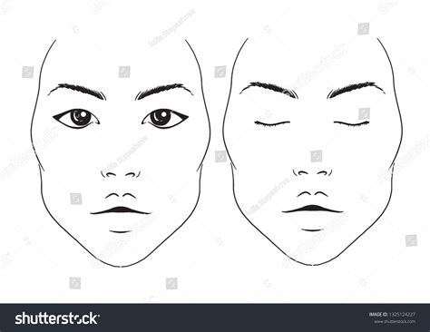 Face Chart Makeup Artist Blank Template Stock Vector (Royalty Free ...