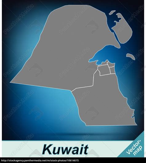 Border map of Kuwait with borders in bright gray - Royalty free image ...