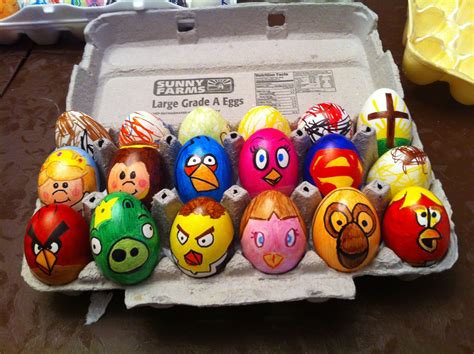 DIY Character Easter eggs. Colored with sharpies. Angry birds, Disney ...