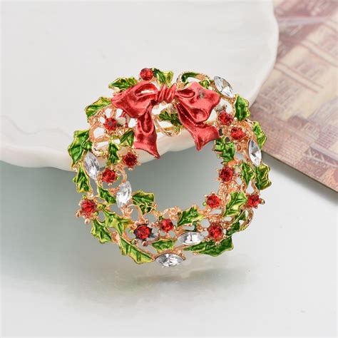 2020 Brooches And Pins Christmas Pins Christmas Tree Wreath Stocking ...