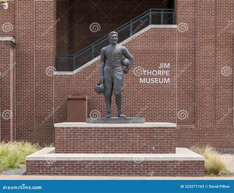 Jim Thorpe Bronze Statue at the Jim Thorpe Museum in Bricktown in Oklahoma City. Editorial Stock ...