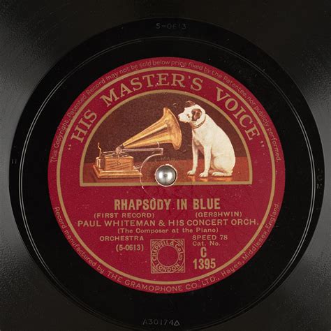 RHAPSODY IN BLUE (FIRST RECORD) : PAUL WHITEMAN & HIS CONCERT ORCH ...