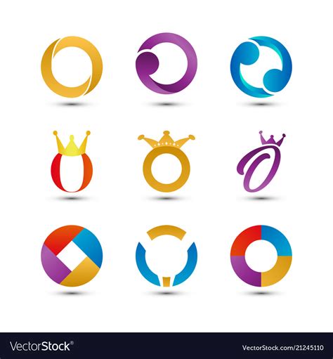 Collection of abstract colorful letter o logo Vector Image