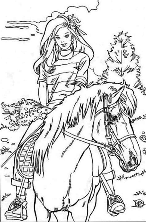 Barbie Doll Riding Horse Coloring Page | MÃ¥larbilder ~ Barbie ... - Coloring Home