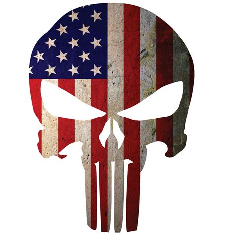 American Flag Punisher Skull Window Decal Police Fire EMS Viny Graphics/Stickers/Decals – dkedecals