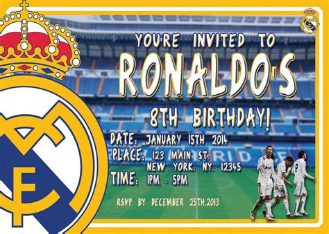Carte Invitation Anniversaire Real Madrid | dasaquenguli blog
