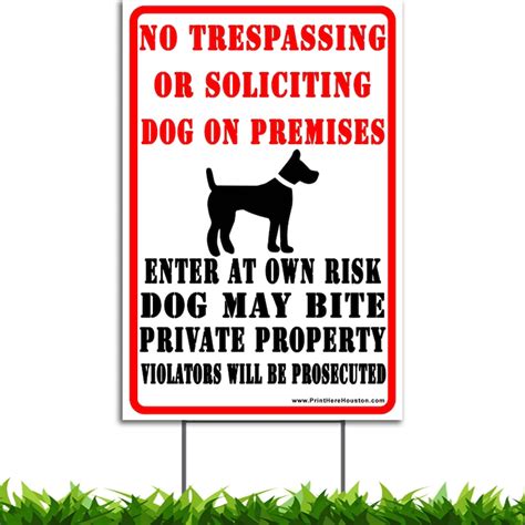 Beware of Dog Sign No Trespassing 12x18 Double | Etsy