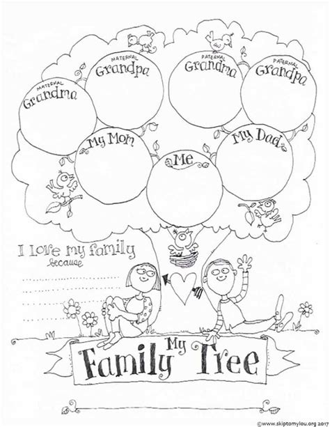 FREE Printable Family Tree Coloring Page | Skip To My Lou