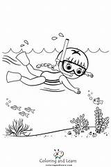 Diving Coloring Pages sketch template