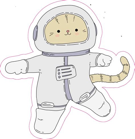 Astronaut Cat sticker this cute space cat is ready to go to | Etsy