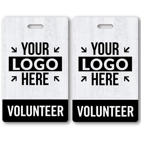 Volunteer Custom Logo Photo ID Badge - NameTag Wizard