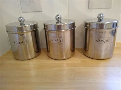 Stainless steel tea, coffee & sugar storage canisters | in Swindon ...