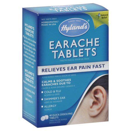 Hyland's Earache Tablets, Natural Relief of Cold & Flu Earaches ...