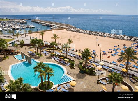 Swimming Pool of Hotel Calheta Beach, Calheta, Madeira, Portugal Stock ...