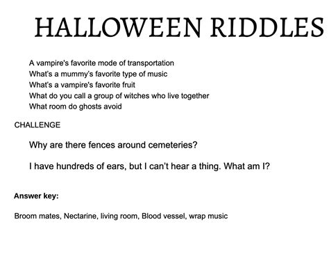 Halloween Riddles – The King's Page