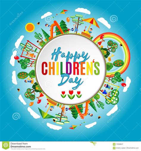 Happy Children S Day. Vector Illustration of Universal Children Day ...