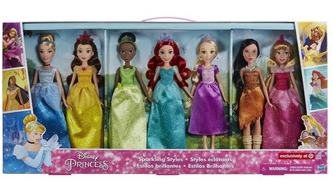 NEW Disney Princess Ultimate Collection Sparkling Styles 7 Pack Dolls ...