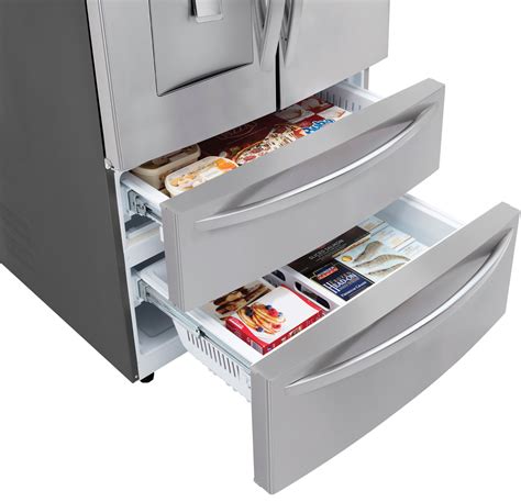 LG 28.6 Cu. Ft. 4-Door French Door Smart Refrigerator with Water Dispenser Stainless Steel ...