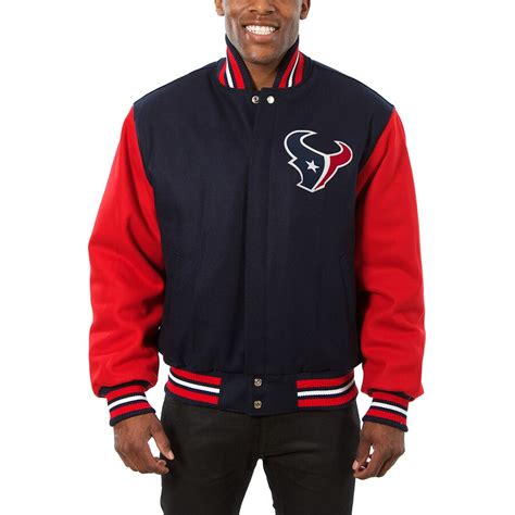 JH Design Houston Texans Navy Two-Tone Wool Jacket