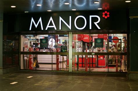 Manor AG Department Store Entrance with Logo and People in Geneva Switzerland Editorial Stock ...