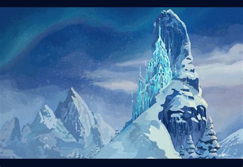 Frozen Castle - Digital Painting by crystal-89.deviantart.com on @deviantART | 写真撮影の背景幕, 氷の城, アナ ...