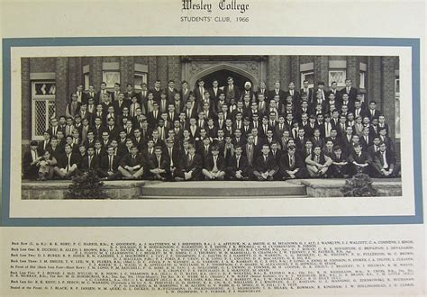 1966 Wesley College Students Club photo. | Wesley College Archives ...