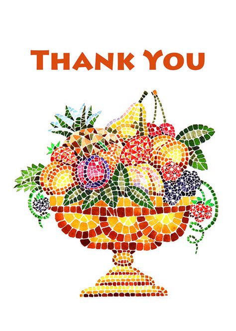 Thank You Card Fruit Vase Painting by Irina Sztukowski