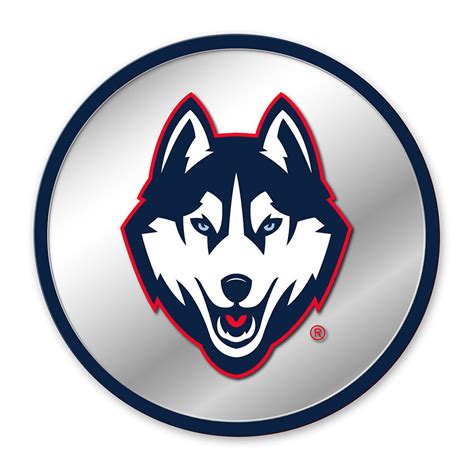 UConn Huskies Mascot Modern Disc Mirrored Wall Sign