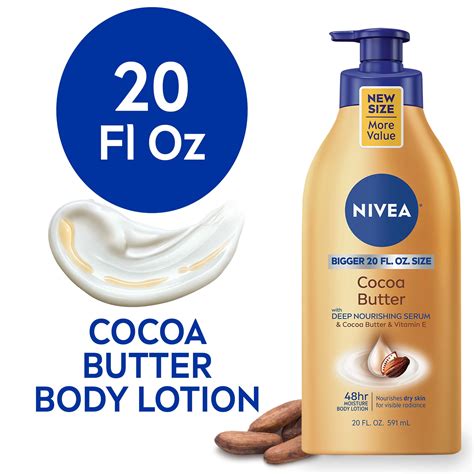 NIVEA Cocoa Butter Body Lotion with Deep Nourishing Serum, 20 Fl Oz - Walmart.com