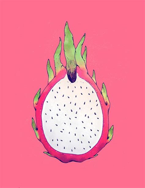 Dragon Fruit Art Print by Nayla Smith | Dragon fruit drawing, Fruit art ...