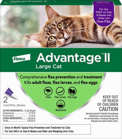 Advantage II Flea Treatment for Large Cats Over 9 lbs, 2 treatments - Chewy.com