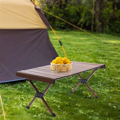 OUTDOOR PORTABLE FOLDING Roll-Up Picnic Table Lightweight Aluminum Camping Table $43.42 - PicClick