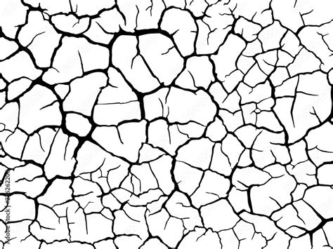 Vecteur Stock The cracks texture white and black. Vector background.Cracked earth. Structure of ...