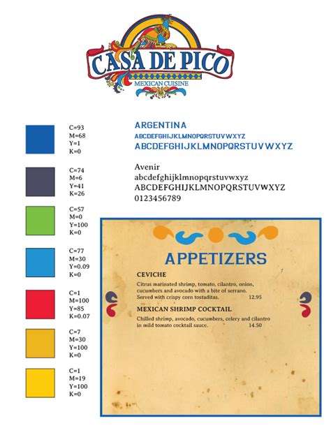 Casa de Pico Menu re-design on Behance