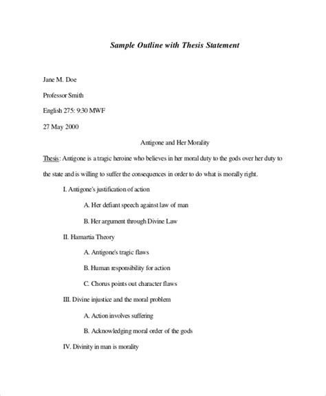 FREE 6+ Sample MLA Outline Templates in PDF | MS Word