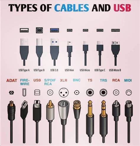 types of cables and USB | Tecnologias de la informacion y comunicacion, Informática, Informatica ...