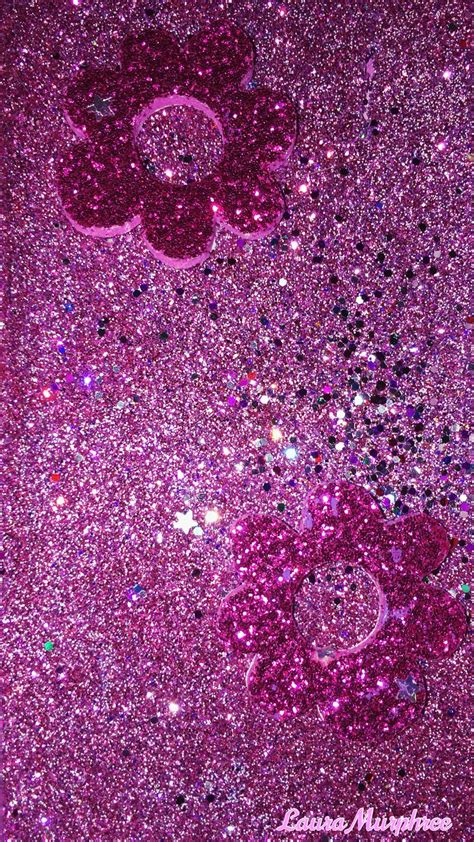 Glitter phone wallpaper sparkle background bling flowers shimmer Pink shimmering glittery girly ...