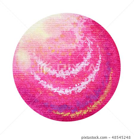 pink full moon watercolor painting hand drawn - Stock Illustration [48545248] - PIXTA