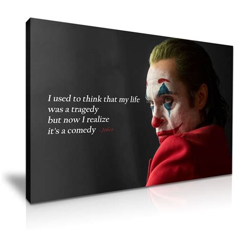 Joker 2019 Quotes Joaquin Phoenix Movie Stretched Canvas Wall - Etsy