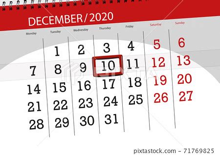 Calendar planner for the month december 2020,... - Stock Illustration [71769825] - PIXTA