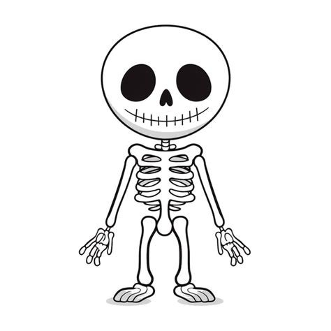 Cute Skeleton Clipart Black And White